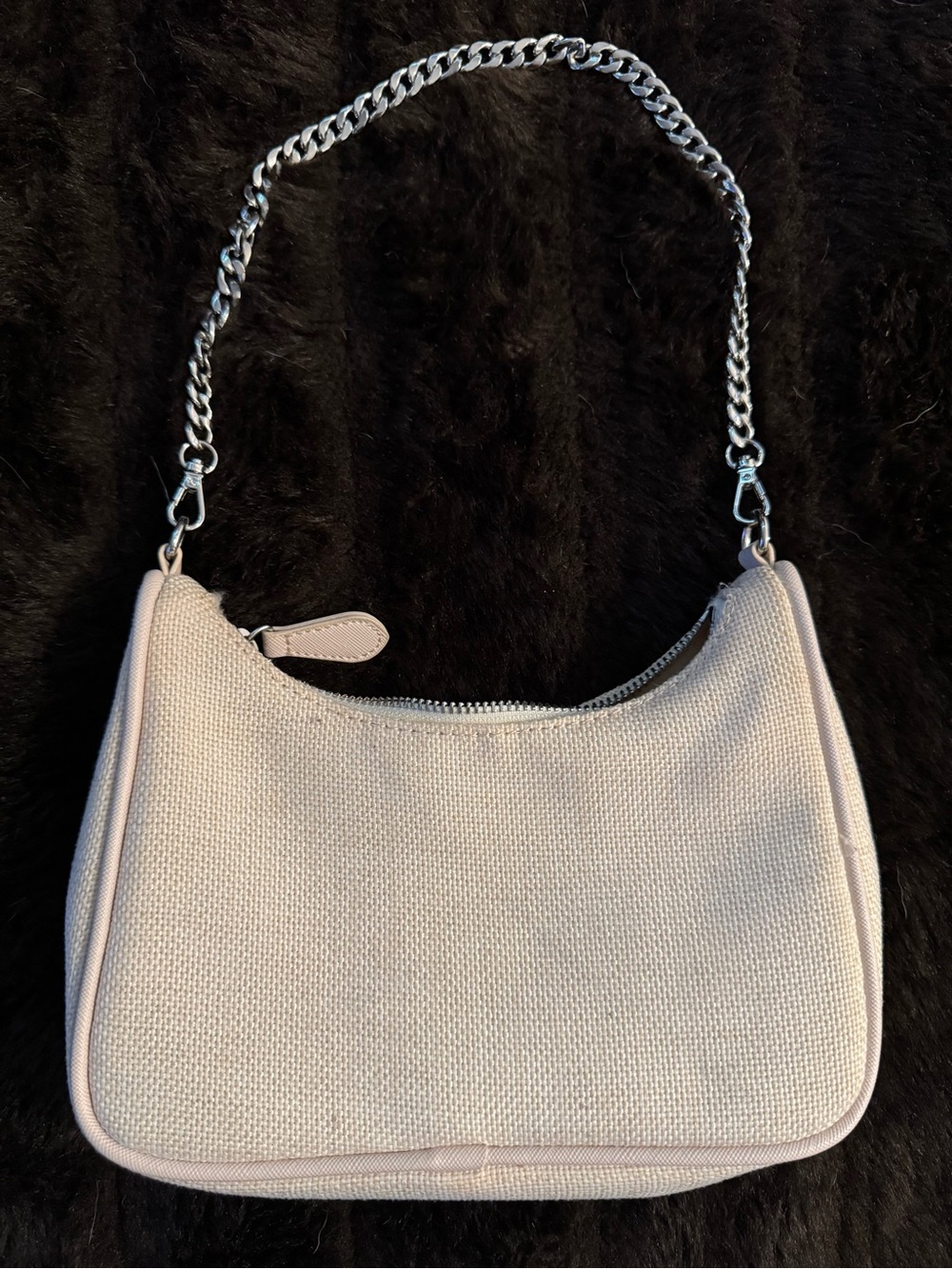 Urban Outfitters Cream Shoulder Bag or Sling Bag with Silver Chain